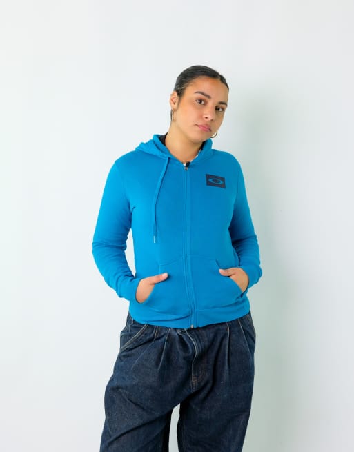 Vintage Oakley S Hoodie Blue Zip up