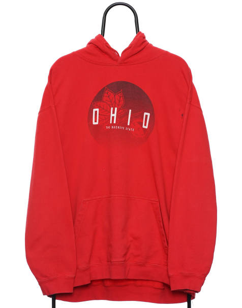 Vintage ohio buckeyes size 2XL hoodie in red - view 1