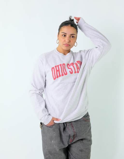 Vintage Ohio State L Sweatshirt Light Grey