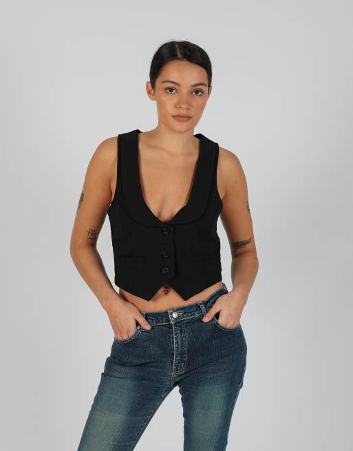 Vintage Okay S woven top in black