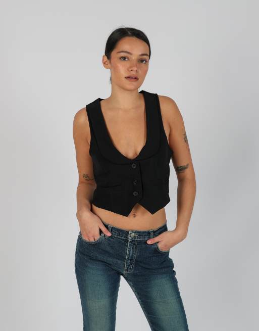 Vintage Okay S woven top in black, 3 of 4