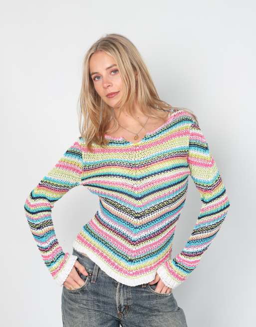 Vintage Oken S knitted jumper in multi colured