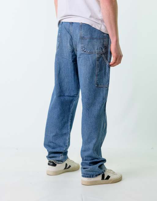 Vintage Old Mill 38x32 Denim Carpenter Baggy Jeans Blue