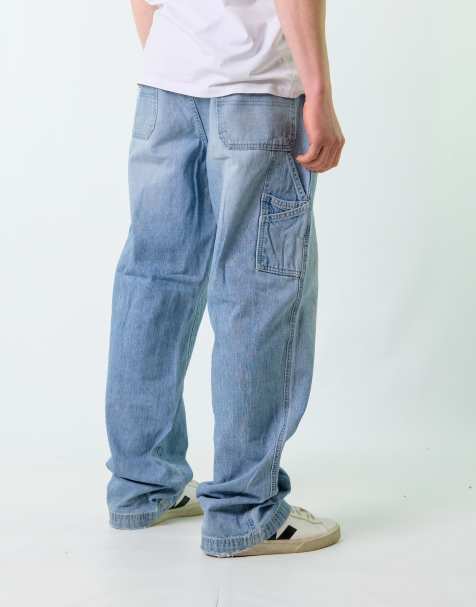 Vintage Old Navy 36x34 Denim Carpenter Baggy Jeans Light Blue - view 1