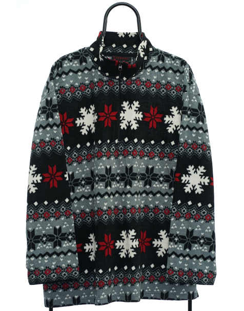 Vintage Oleg Cassini Size 2XL Patterned Fleece In Grey - view 1