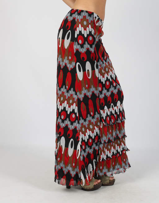 Vintage Oltre M woven maxi skirt in black, 2 of 4