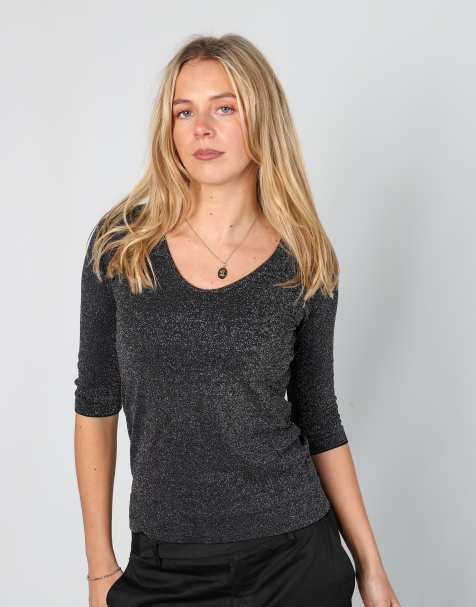 Vintage Omero S long sleeve top in black - view 1