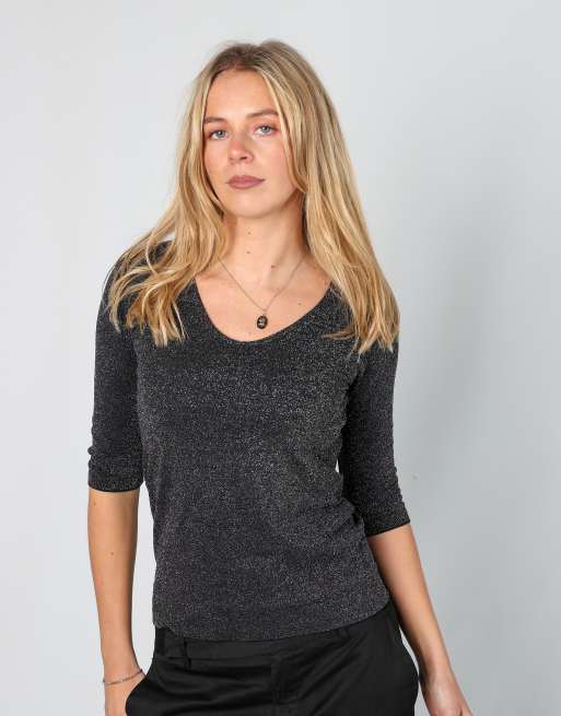 Vintage Omero S long sleeve top in black
