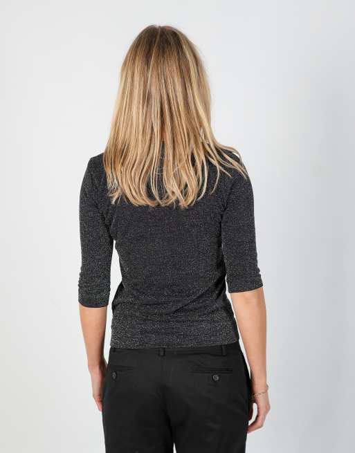 Vintage Omero S long sleeve top in black, 2 of 4