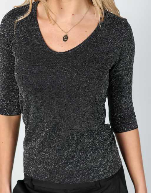Vintage Omero S long sleeve top in black, 4 of 4