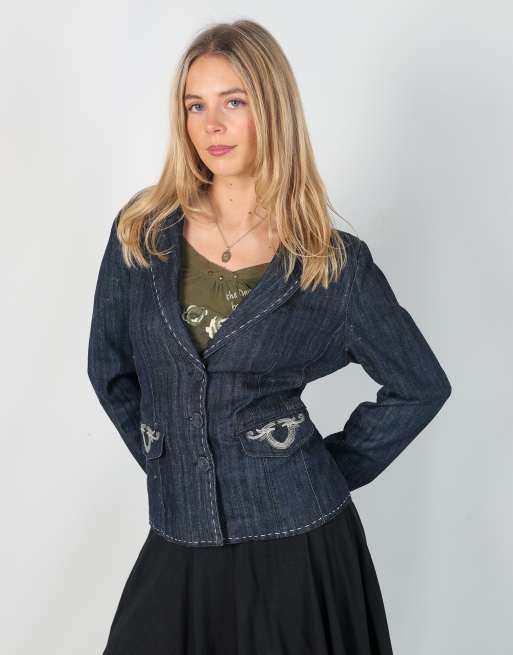 Vintage On parle de vous S denim jacket in blue