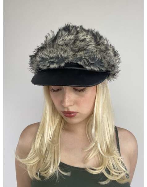 Vintage one size monochrome hat in black and white - view 1