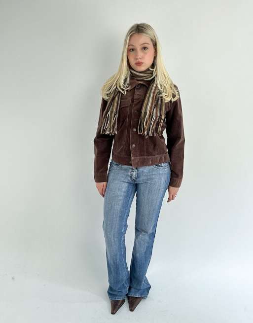 Vintage one size striped fringed scarf in multicolour, 4 of 4