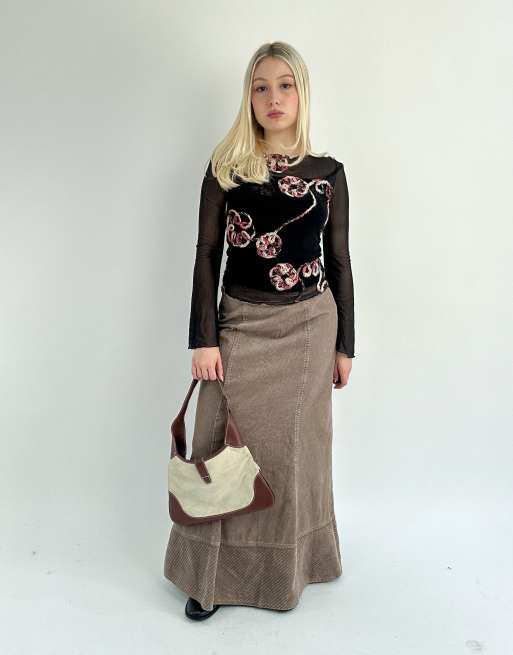 Vintage one size studded shoulder bag in cream and brown, 4 of 4