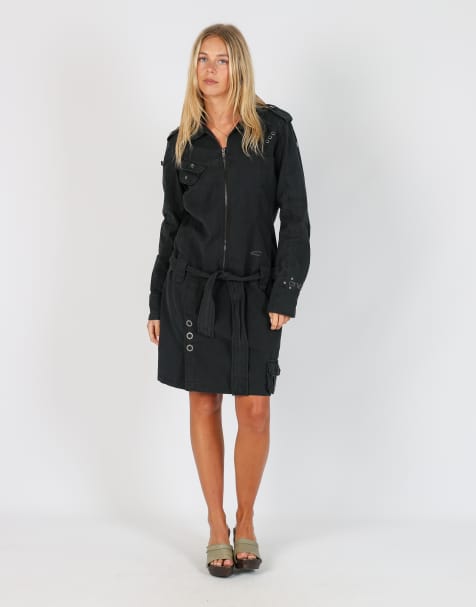 Vintage O'Neill M denim midi dress in black - view 1