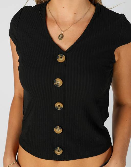 Vintage ONLY S woven top in black, 4 of 4