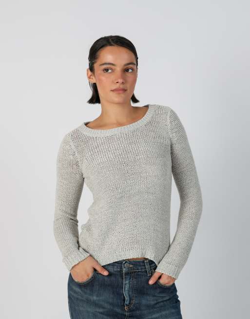 Vintage ONLY S woven top in light grey, 1 of 4