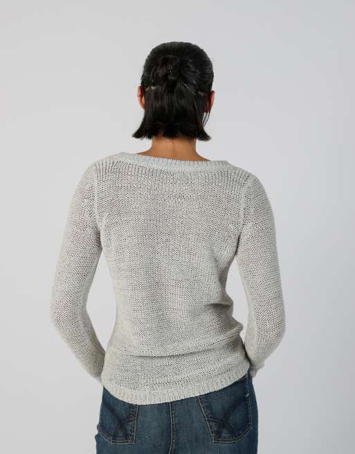 Vintage ONLY S woven top in light grey, 2 of 4