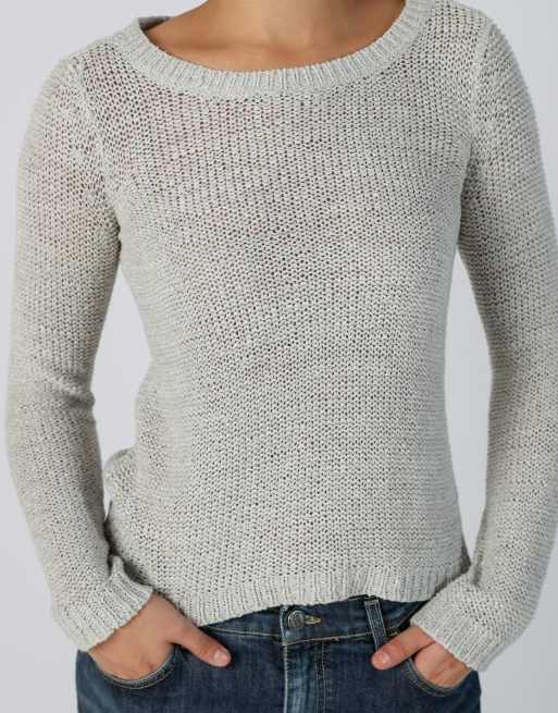 Vintage ONLY S woven top in light grey, 4 of 4