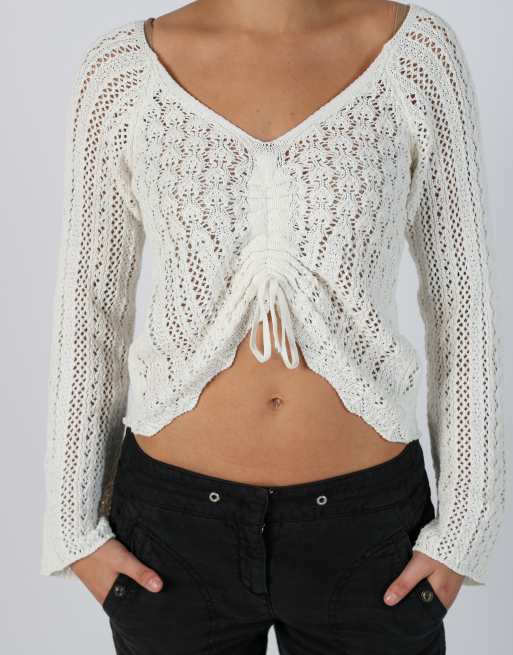 Vintage ONLY S woven top in white, 4 of 4