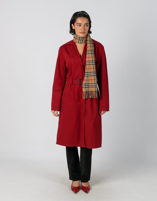 Vintage Onyx L trench coat in red, 1 of 4