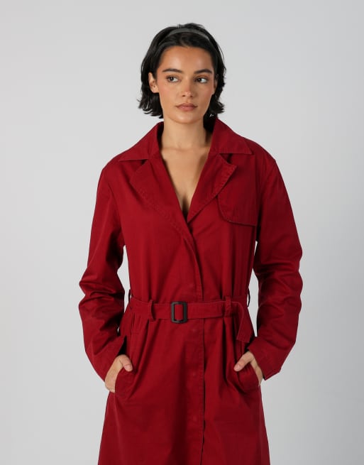 Vintage Onyx L trench coat in red, 2 of 4