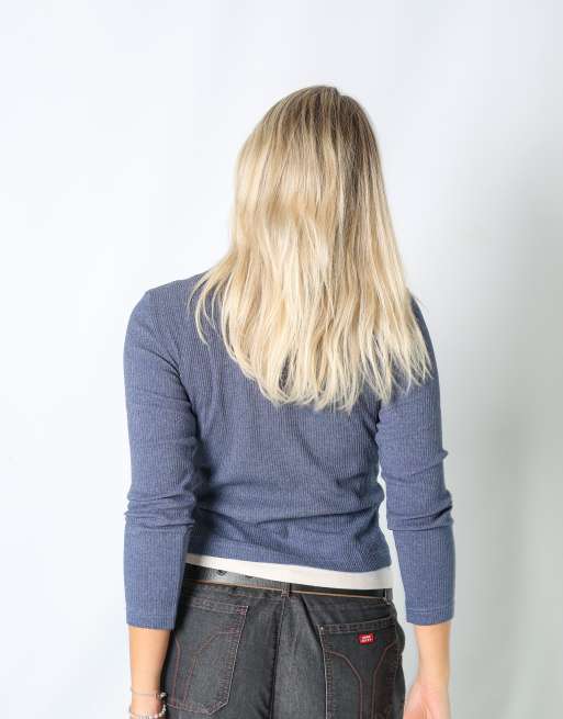 Vintage Onyx M long sleeve top in blue | ASOS