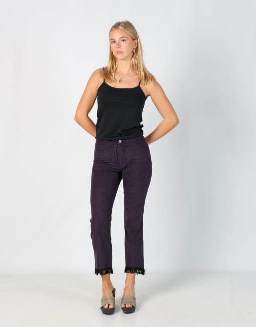 Vintage Onyx S capri trouser in purple