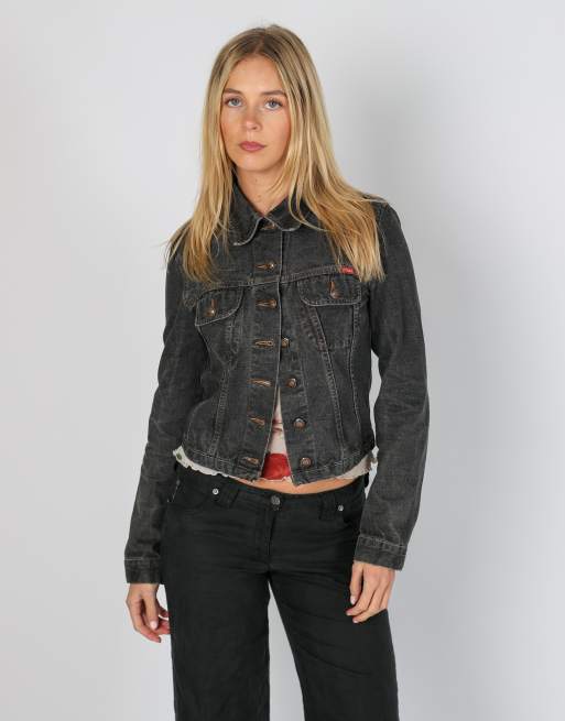 Vintage Onyx S denim jacket in charcoal grey, 1 of 4