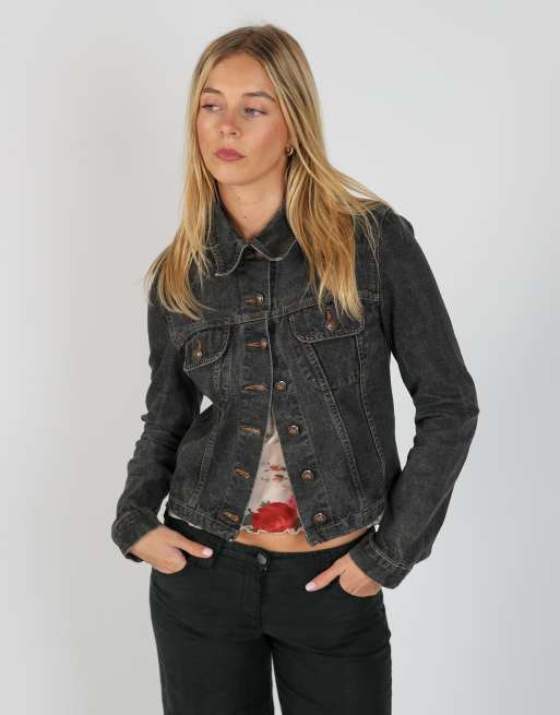 Vintage Onyx S denim jacket in charcoal grey, 2 of 4