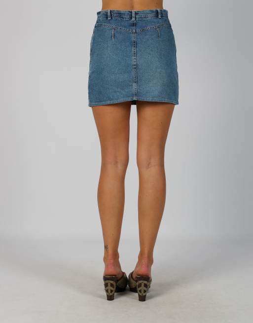 Vintage Onyx S denim mini skirt in blue, 2 of 4