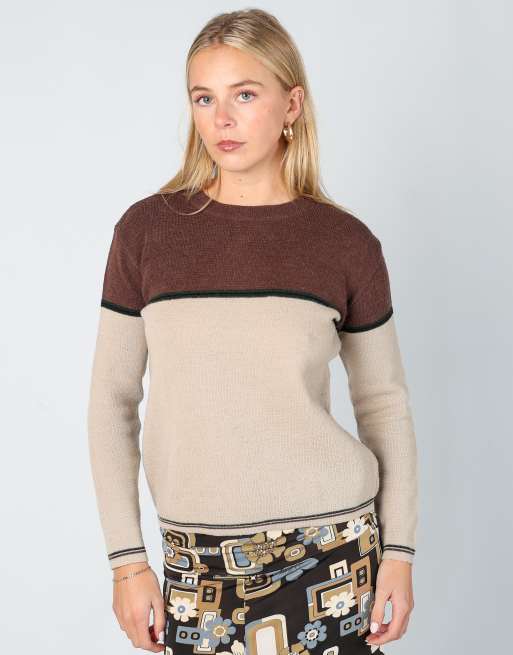 Vintage Onyx S knitted jumper in brown