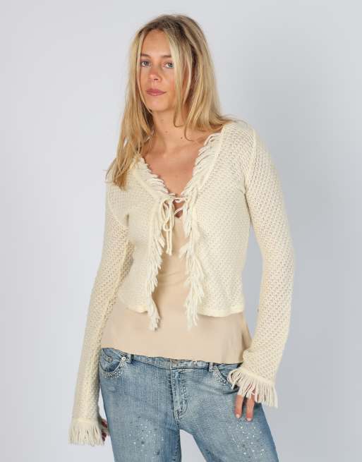 Vintage Onyx S knitted top in cream