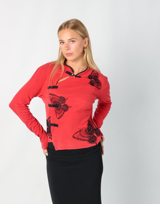 Vintage Onyx S long sleeve top in red