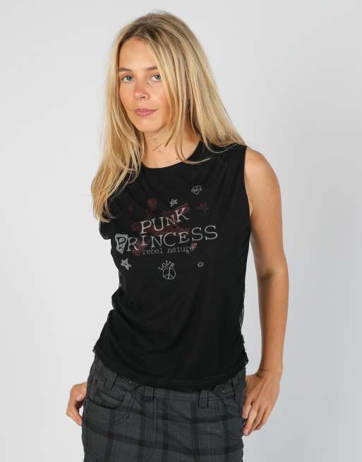 Vintage Onyx S mesh top in black