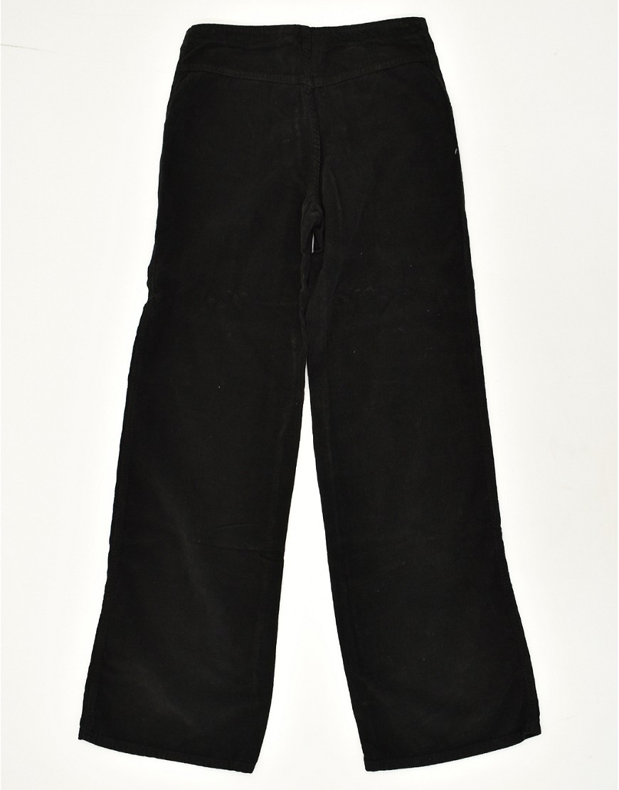 Vintage Onyx Size L Wide Leg Corduroy Trousers in Black