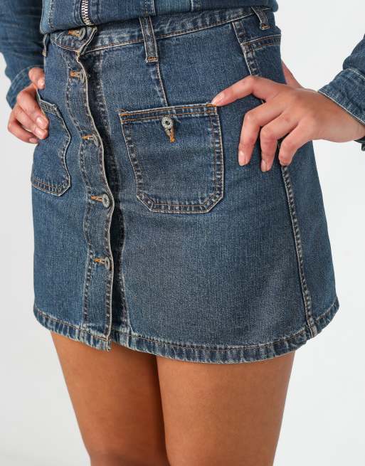 Vintage Onyx XS denim mini skirt in blue, 4 of 4