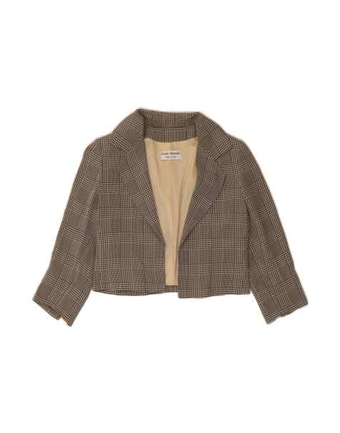 Vintage Open Bolero Jacket It 44 Medium In Blue Houndstooth - view 1