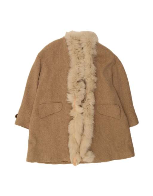 Vintage Open Overcoat It 46 Large In Brown