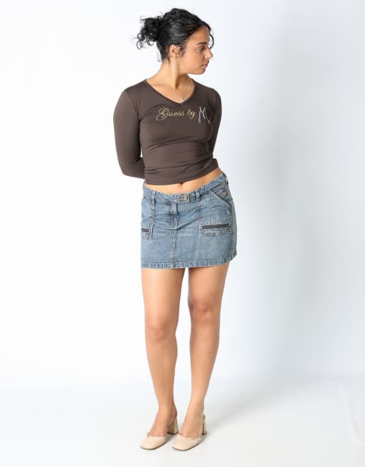 Vintage Opus 12 denim mini skirt blue
