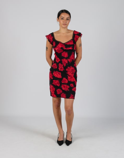 Vintage Orsay S woven midi dress in black - view 1