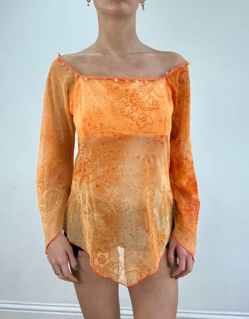 Vintage orsay top in orange