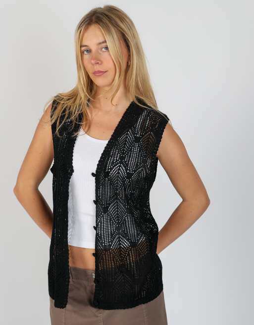 Vintage Oscar M knitted top in black, 3 of 4