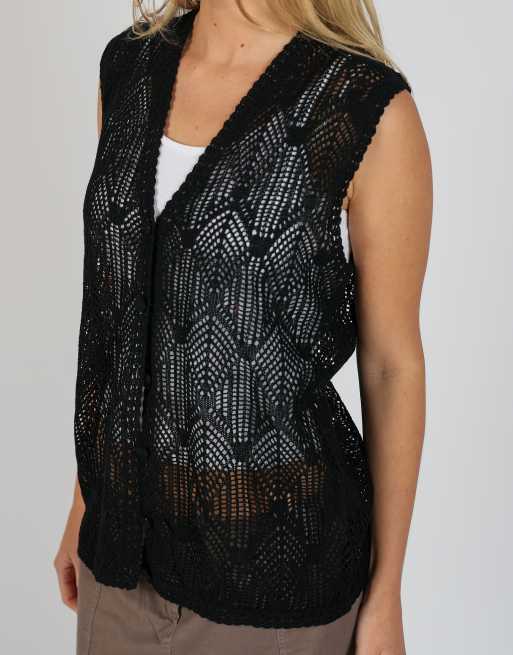 Vintage Oscar M knitted top in black, 4 of 4
