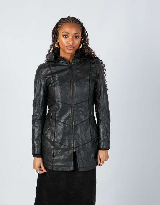 Vintage Ousen M leather jacket in black