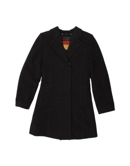 Vintage Overcoat EU 38 Medium In Black Wool