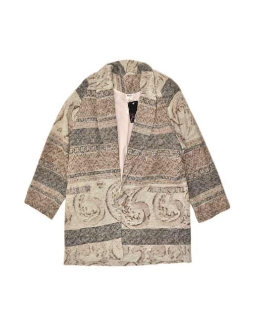 Vintage Overcoat EU 38 Medium In Grey Paisley