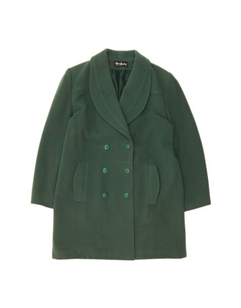 Vintage Overcoat EU 44 XL In Green Wool - view 1