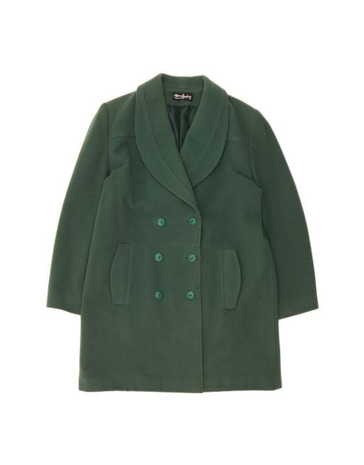 Vintage Overcoat EU 44 XL In Green Wool