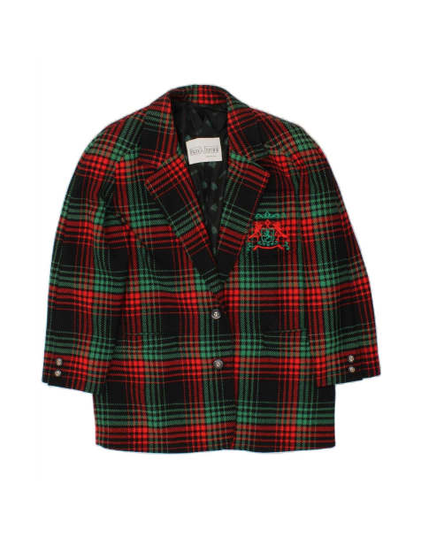 Vintage Overcoat It 42 Medium In Red Check - view 1
